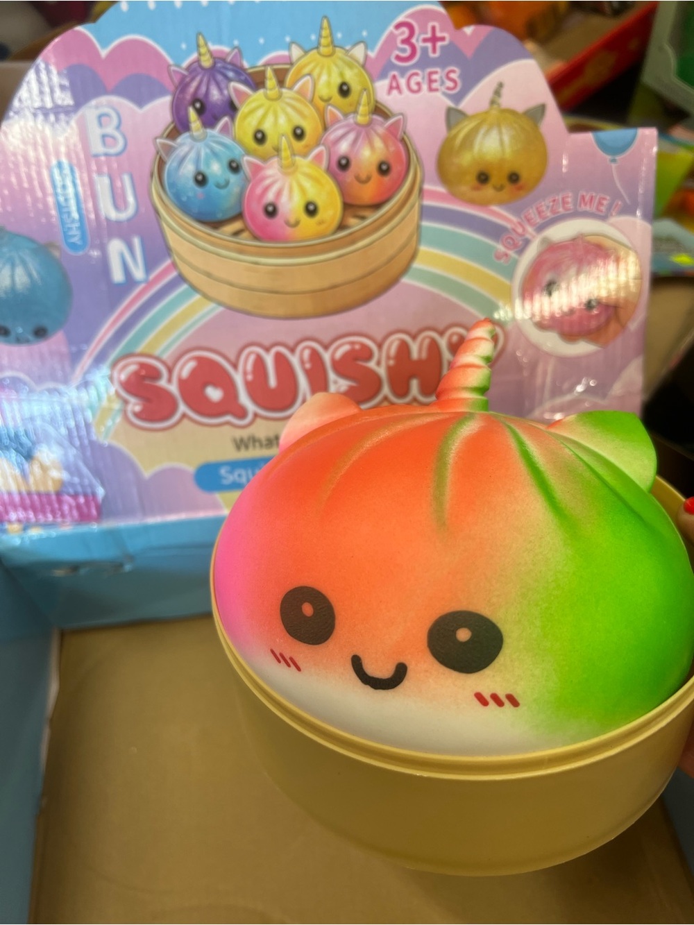 Squishy Unicorn Pumpkin Plush Toy - Green & Pink